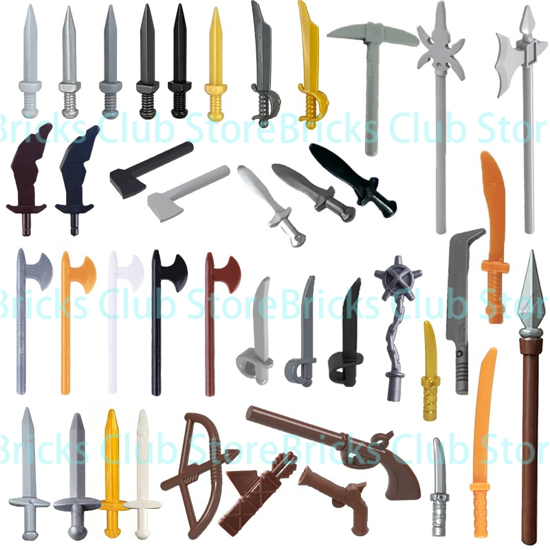 Lego Minifigure Holder - Accessoires militaires médiévaux, blocs de construction,